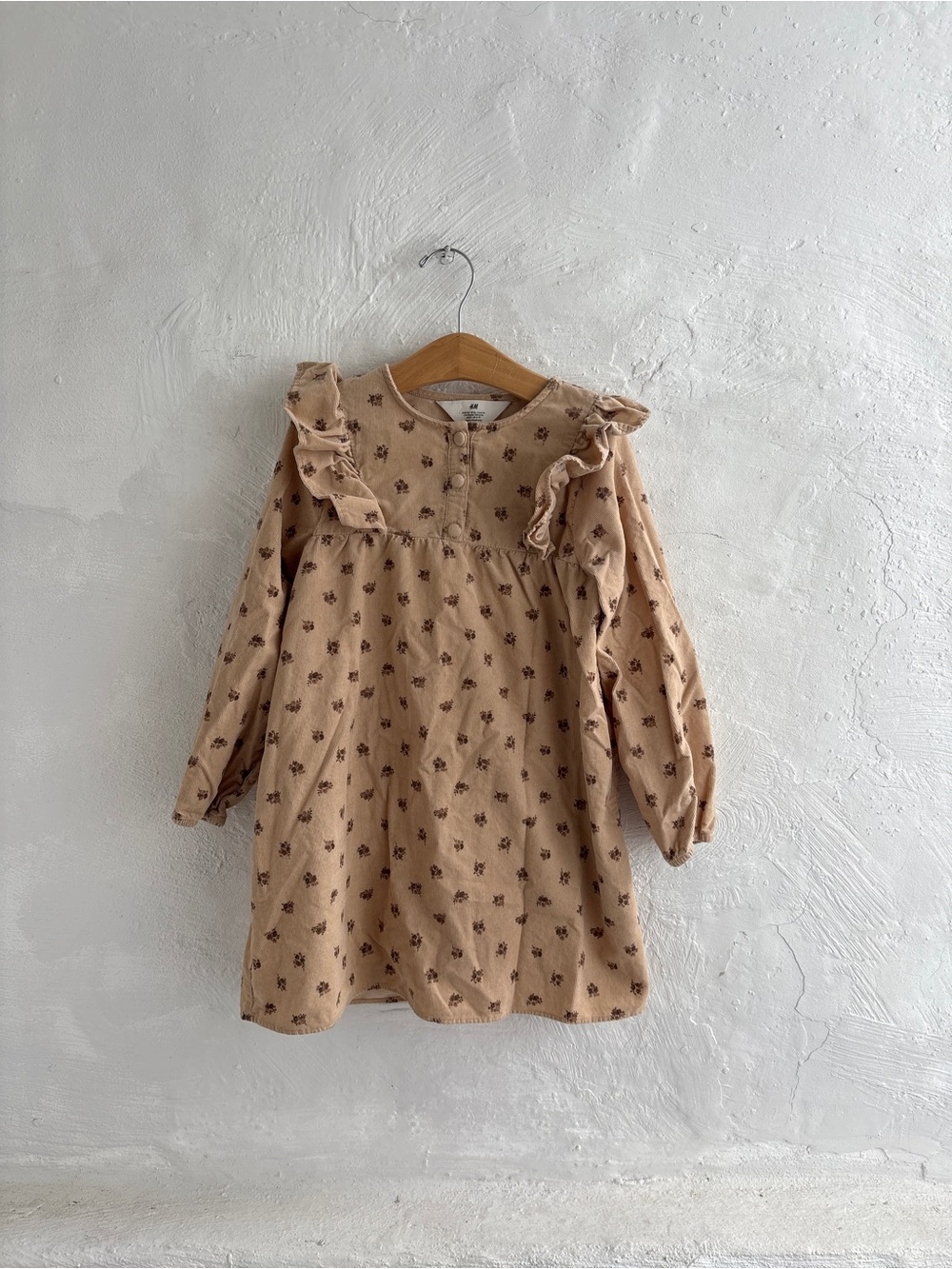 H&M corduroy style floral dress girls size 6x